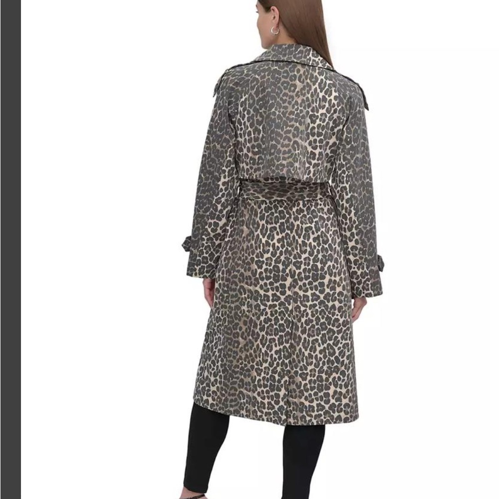 DKNY Leopard Print Trench Coat - Picture 5 of 7